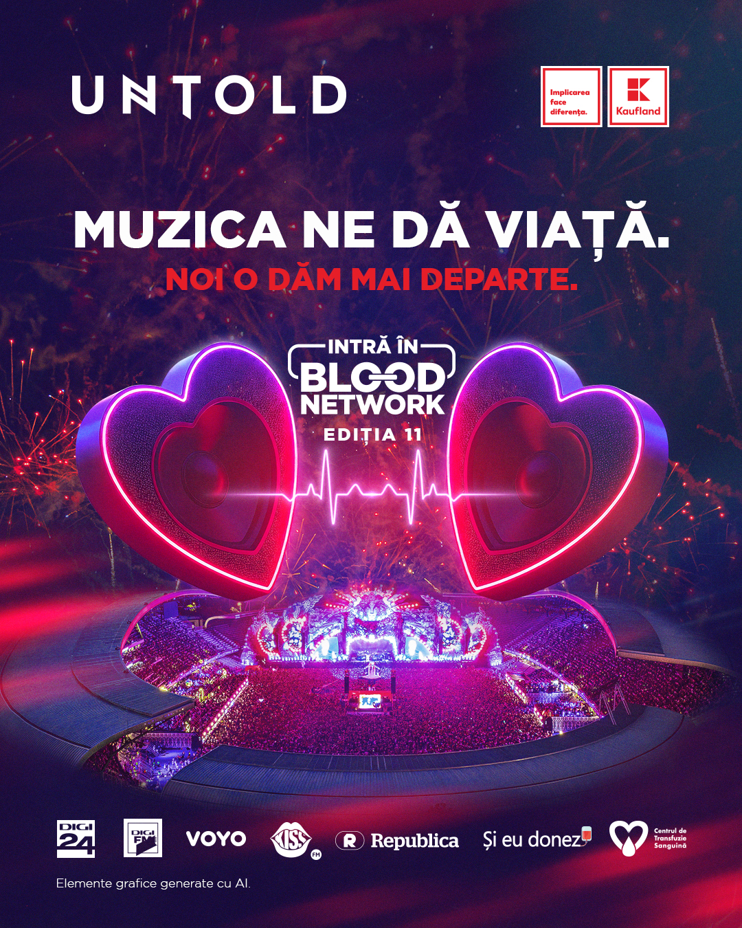 Începe campania Blood Network. Salvează o viață, donează sânge și mergi gratuit la UNTOLD X