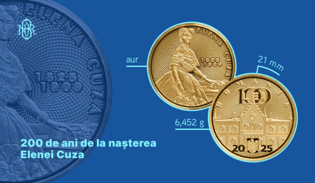 BNR lansează o monedă de aur dedictă Elenei Cuza