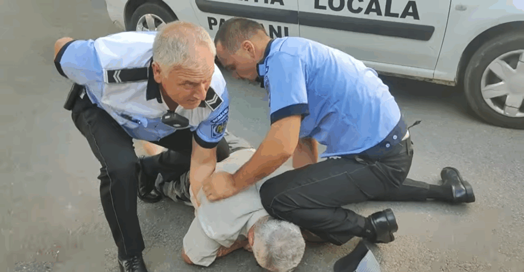 Scandal la Pașcani: un pensionar cu probleme cardiace, trântit la pământ și încătușat de Poliția Locală