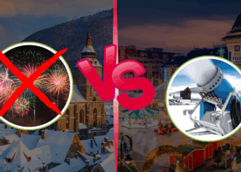 România sărbătorește în contraste: Ninsoare artificială vs Artificii interzise