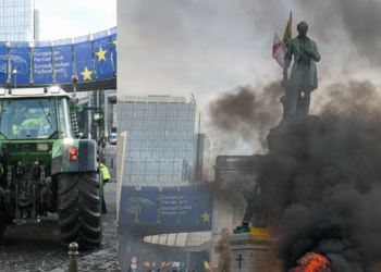 Haos în Bruxelles: 10.000 de fermieri blochează orașul în ziua summitului UE
