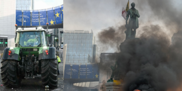 Haos în Bruxelles: 10.000 de fermieri blochează orașul în ziua summitului UE