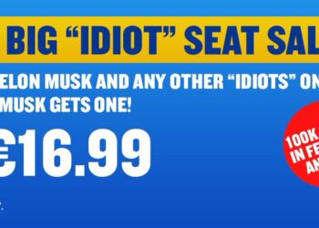 Ryanair ironizează conflictul cu Elon Musk și lansează bilete doar dus la 15 euro