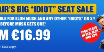 Ryanair ironizează conflictul cu Elon Musk și lansează bilete doar dus la 15 euro