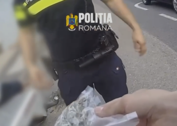 Foc de armă pe Șoseaua Nicolae Titulescu. Doi tineri au fost prinși după ce au încercat să fugă și au aruncat o pungă cu droguri