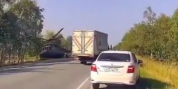 Elicopter militar rusesc Mi-8, prăbușit după ce a rămas fără combustibil la doar 5 kilometri de bază